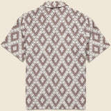 Diamond Lace Didcot Shirt - Taupe/Ecru - Wax London - STAG Provisions - Tops - S/S Woven - Floral