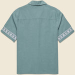 Placement Border Didcot Shirt - Sea Green/Ecru - Wax London - STAG Provisions - Tops - S/S Woven - Other Pattern