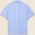 Seersucker Stripe Didcot Shirt - Blue/Ecru - Wax London - STAG Provisions - Tops - S/S Woven - Seersucker