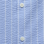 Seersucker Stripe Didcot Shirt - Blue/Ecru - Wax London - STAG Provisions - Tops - S/S Woven - Seersucker