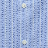 Seersucker Stripe Didcot Shirt - Blue/Ecru - Wax London - STAG Provisions - Tops - S/S Woven - Seersucker