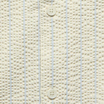 Seersucker Stripe Didcot Shirt - Ecru/Blue - Wax London - STAG Provisions - Tops - S/S Woven - Seersucker