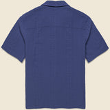 Double Weave Didcot Shirt - Dark Blue - Wax London - STAG Provisions - Tops - S/S Woven - Seersucker