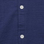 Double Weave Didcot Shirt - Dark Blue - Wax London - STAG Provisions - Tops - S/S Woven - Seersucker