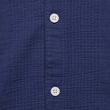 Double Weave Didcot Shirt - Dark Blue - Wax London - STAG Provisions - Tops - S/S Woven - Seersucker