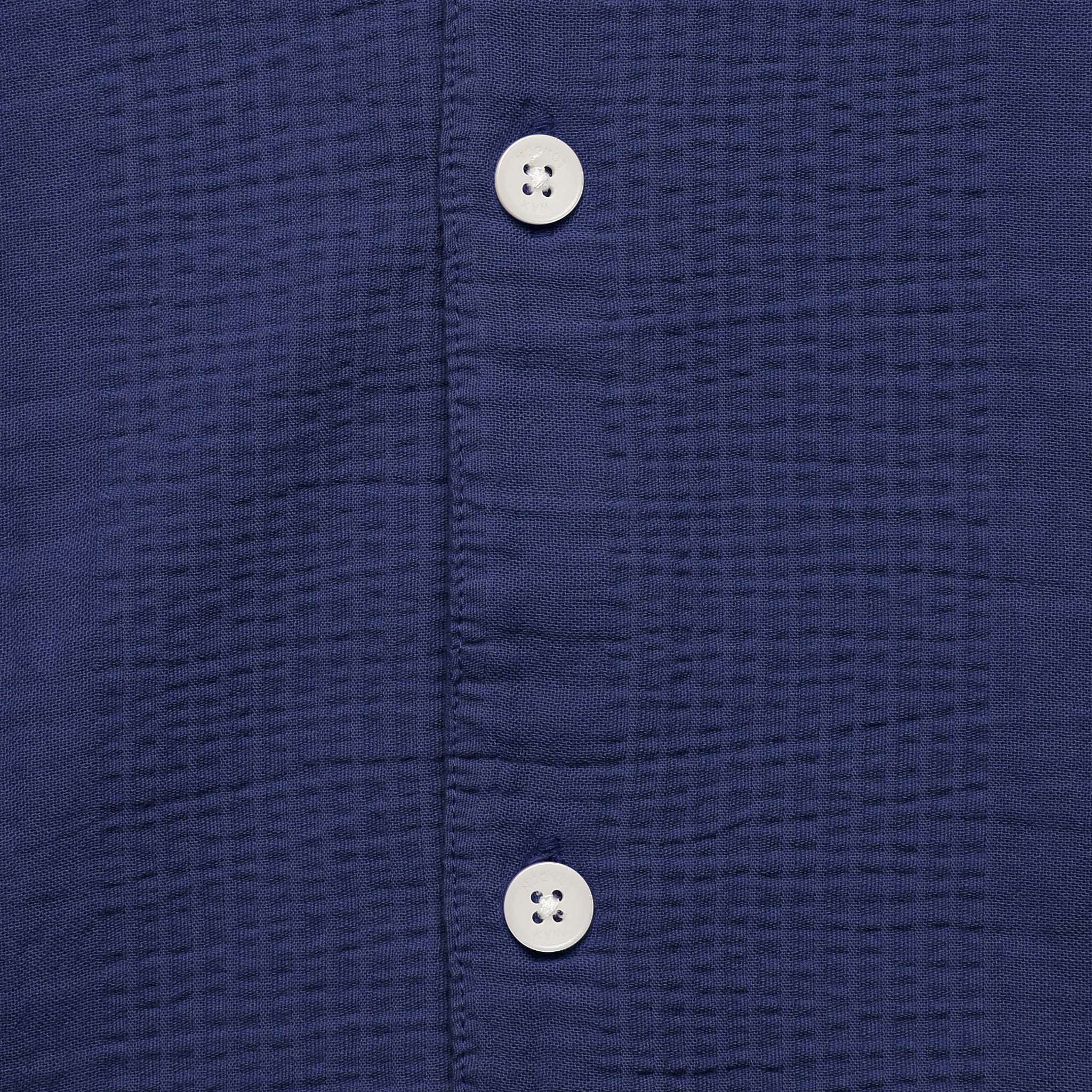 Double Weave Didcot Shirt - Dark Blue - Wax London - STAG Provisions - Tops - S/S Woven - Seersucker