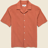 Double Weave Didcot Shirt - Rust - Wax London - STAG Provisions - Tops - S/S Woven - Seersucker
