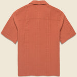 Double Weave Didcot Shirt - Rust - Wax London - STAG Provisions - Tops - S/S Woven - Seersucker