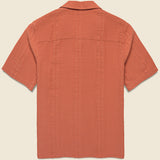 Double Weave Didcot Shirt - Rust - Wax London - STAG Provisions - Tops - S/S Woven - Seersucker
