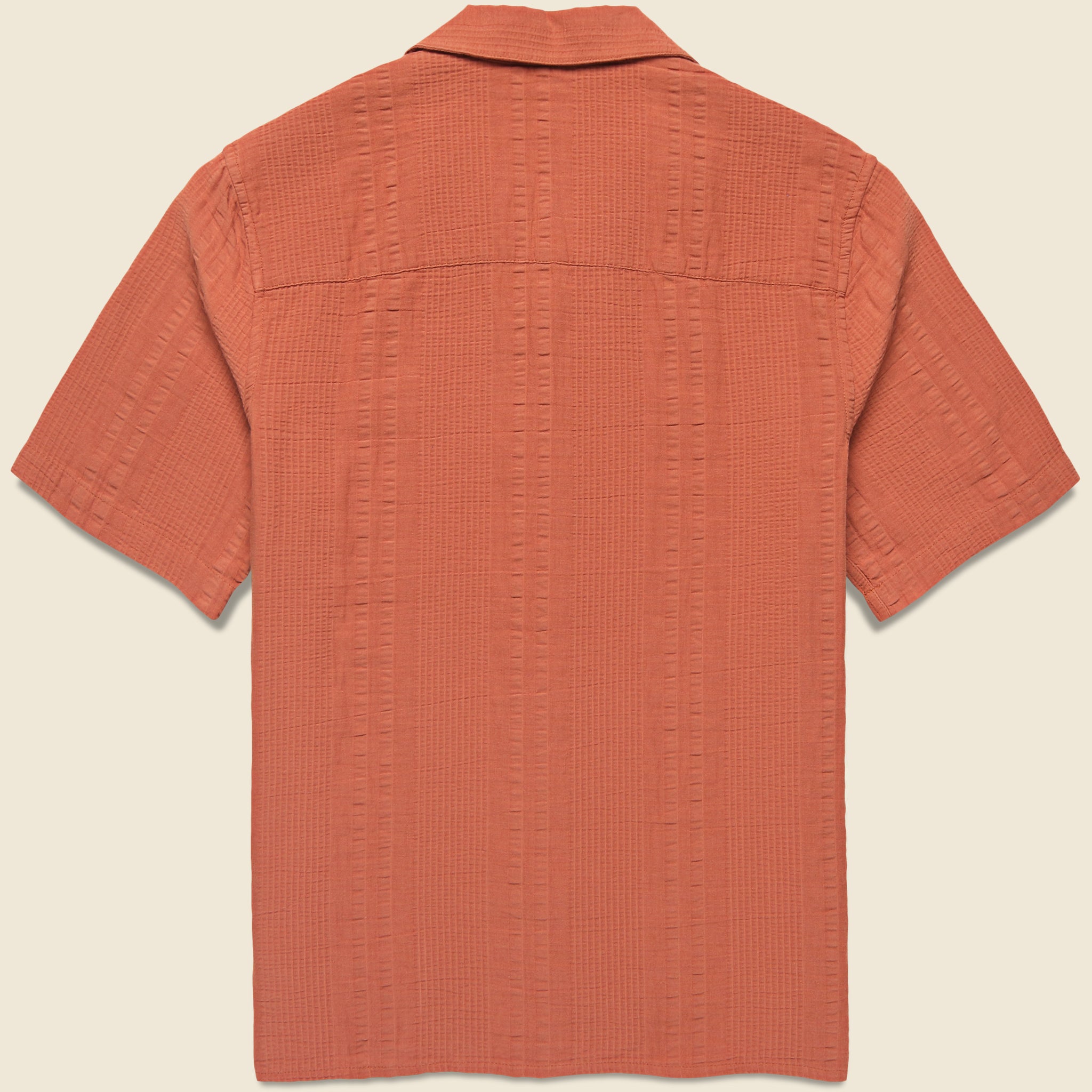 Double Weave Didcot Shirt - Rust - Wax London - STAG Provisions - Tops - S/S Woven - Seersucker