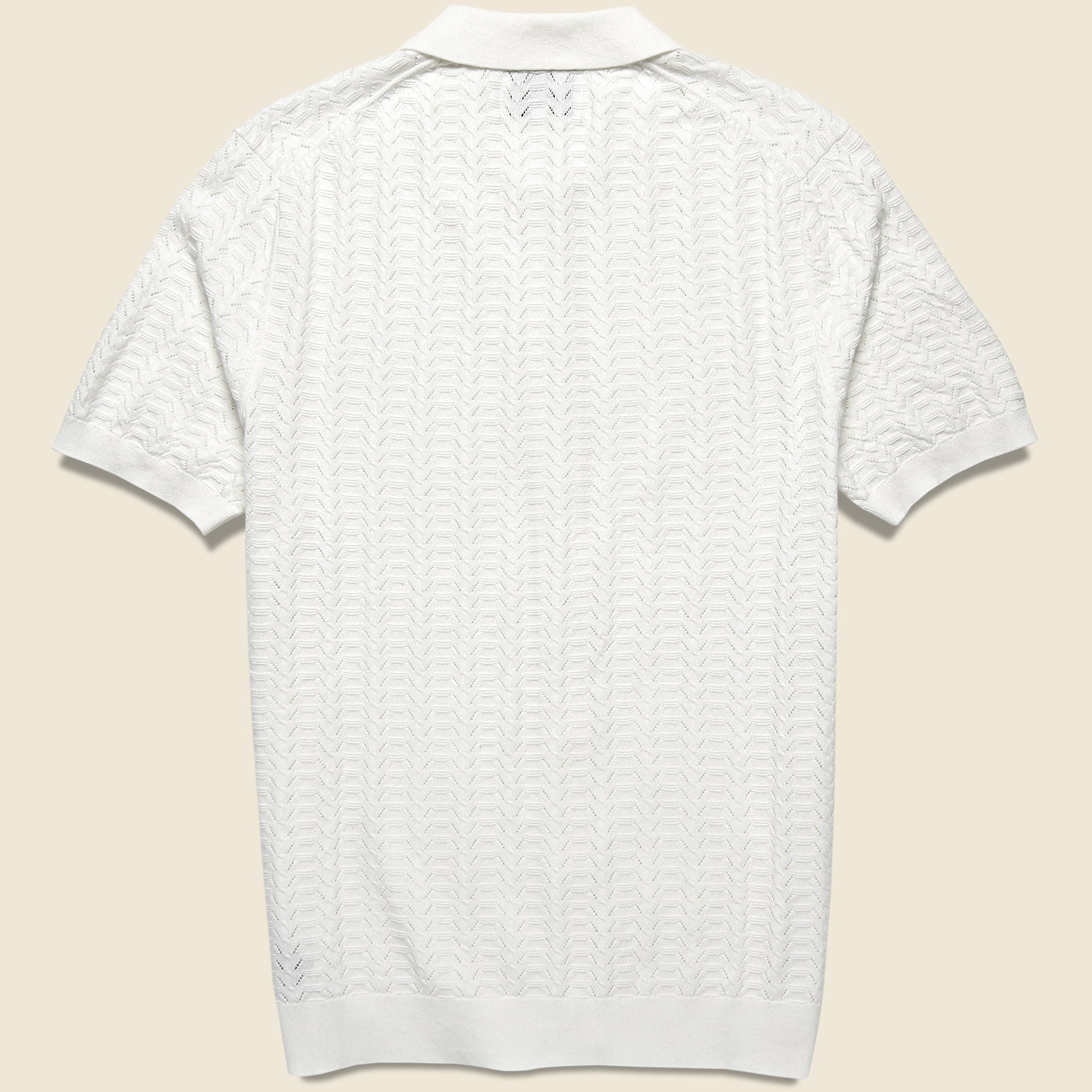 
                          Pointelle Tellaro Shirt - Ecru - Wax London - STAG Provisions - Tops - S/S Knit
                        