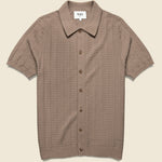 Pointelle Tellaro Shirt - Brown - Wax London - STAG Provisions - Tops - S/S Knit