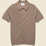 Pointelle Tellaro Shirt - Brown - Wax London - STAG Provisions - Tops - S/S Knit
