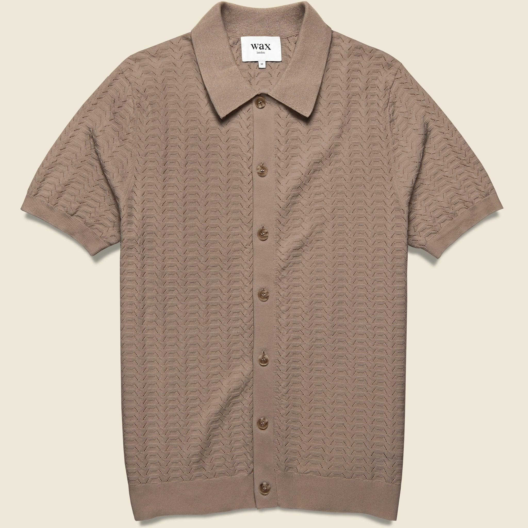 Pointelle Tellaro Shirt - Brown - Wax London - STAG Provisions - Tops - S/S Knit