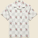 Didcot Tapestry Embroidered Shirt - Ecru - Wax London - STAG Provisions - Tops - S/S Woven - Floral