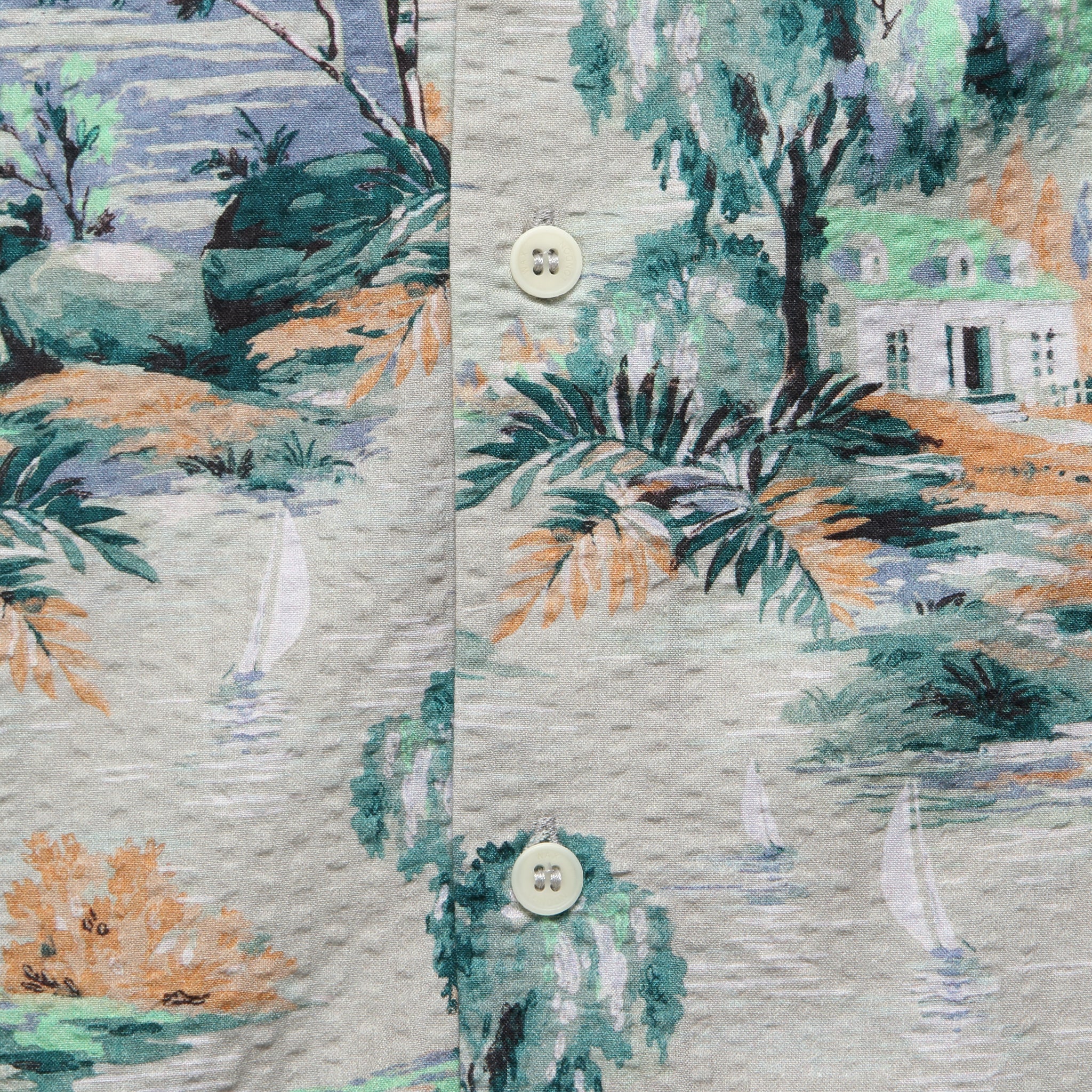 
                          Didcot Scenic Shirt - Blue - Wax London - STAG Provisions - Tops - S/S Woven - Seersucker
                        