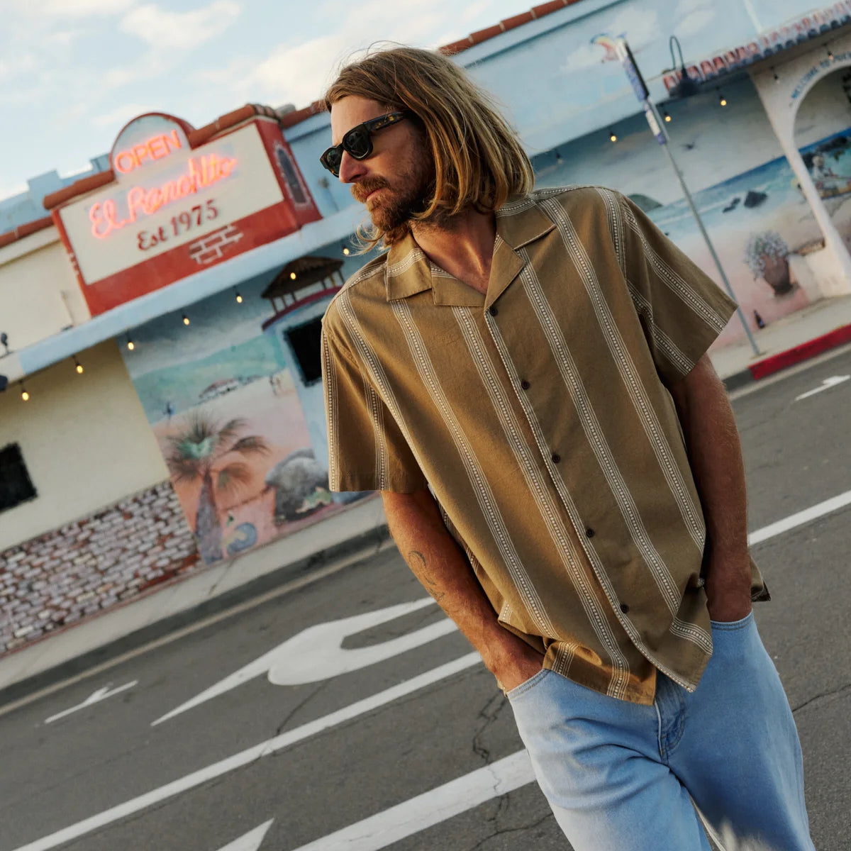 
                          Cedar Shirt - Light Brown - Katin - STAG Provisions - Tops - S/S Woven - Stripe
                        