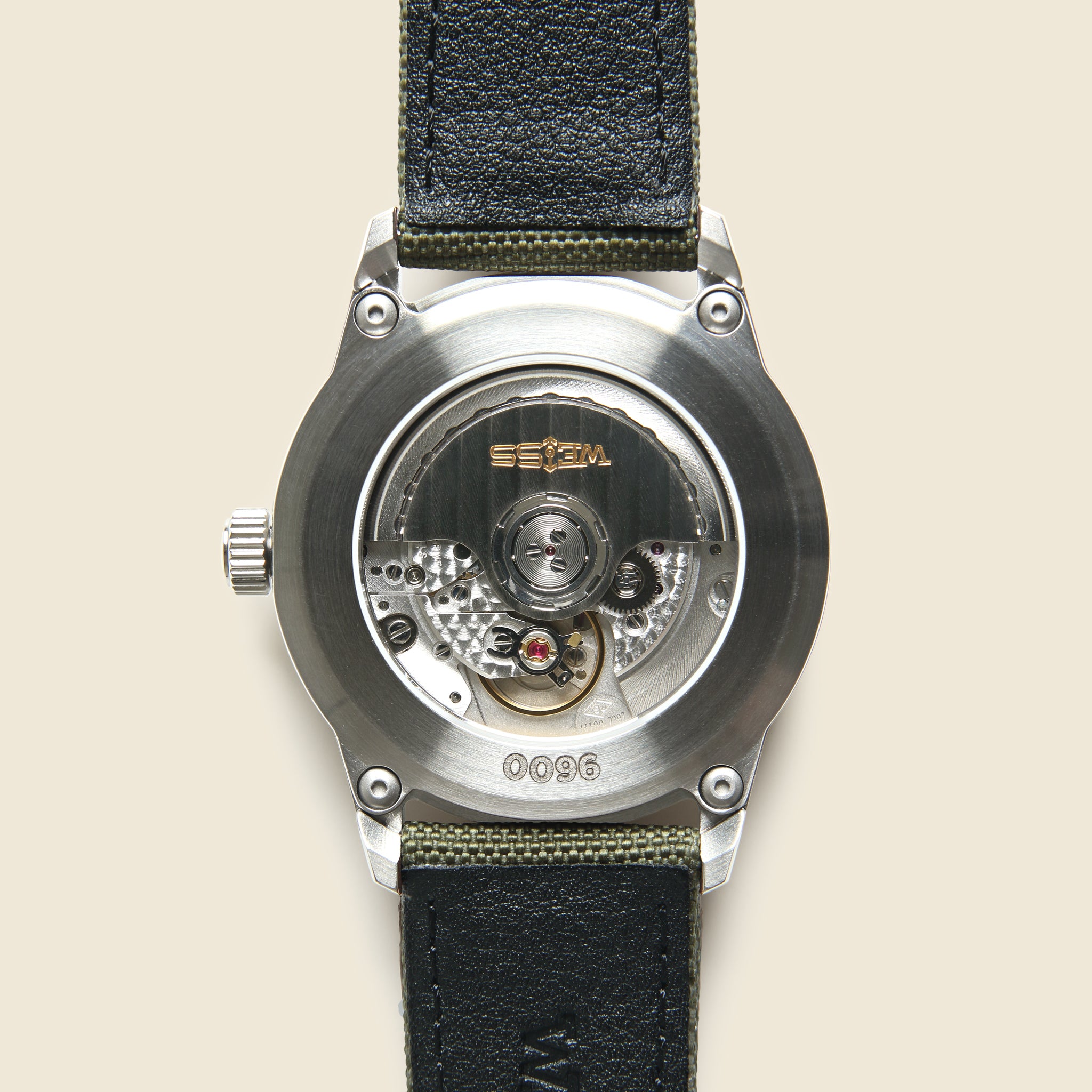 
                          Automatic Standard Issue Field Watch 38mm - White/Olive - Weiss Watch Co - STAG Provisions - Accessories - Watches
                        
