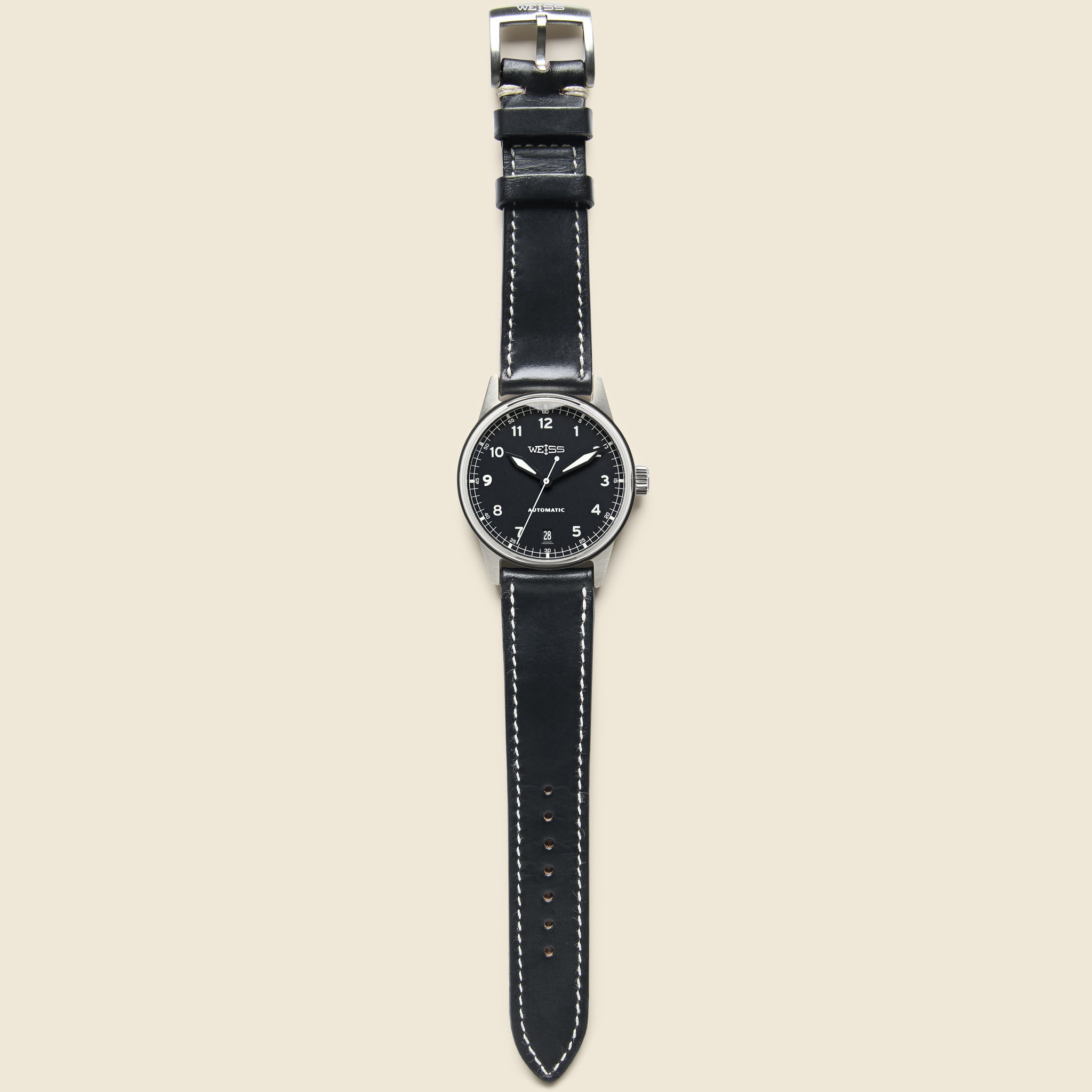 
                          Automatic Standard Issue Field Watch 38mm - Black/Black - Weiss Watch Co - STAG Provisions - Accessories - Watches
                        