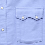 Moleskin Pearl Snap Shirt - Cornflower - Wythe - STAG Provisions - Tops - L/S Woven - Solid
