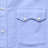 Moleskin Pearl Snap Shirt - Cornflower - Wythe - STAG Provisions - Tops - L/S Woven - Solid