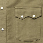 Moleskin Pearl Snap Shirt - Faded Olive - Wythe - STAG Provisions - Tops - L/S Woven - Solid