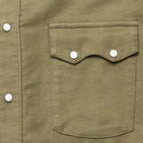 Moleskin Pearl Snap Shirt - Faded Olive - Wythe - STAG Provisions - Tops - L/S Woven - Solid