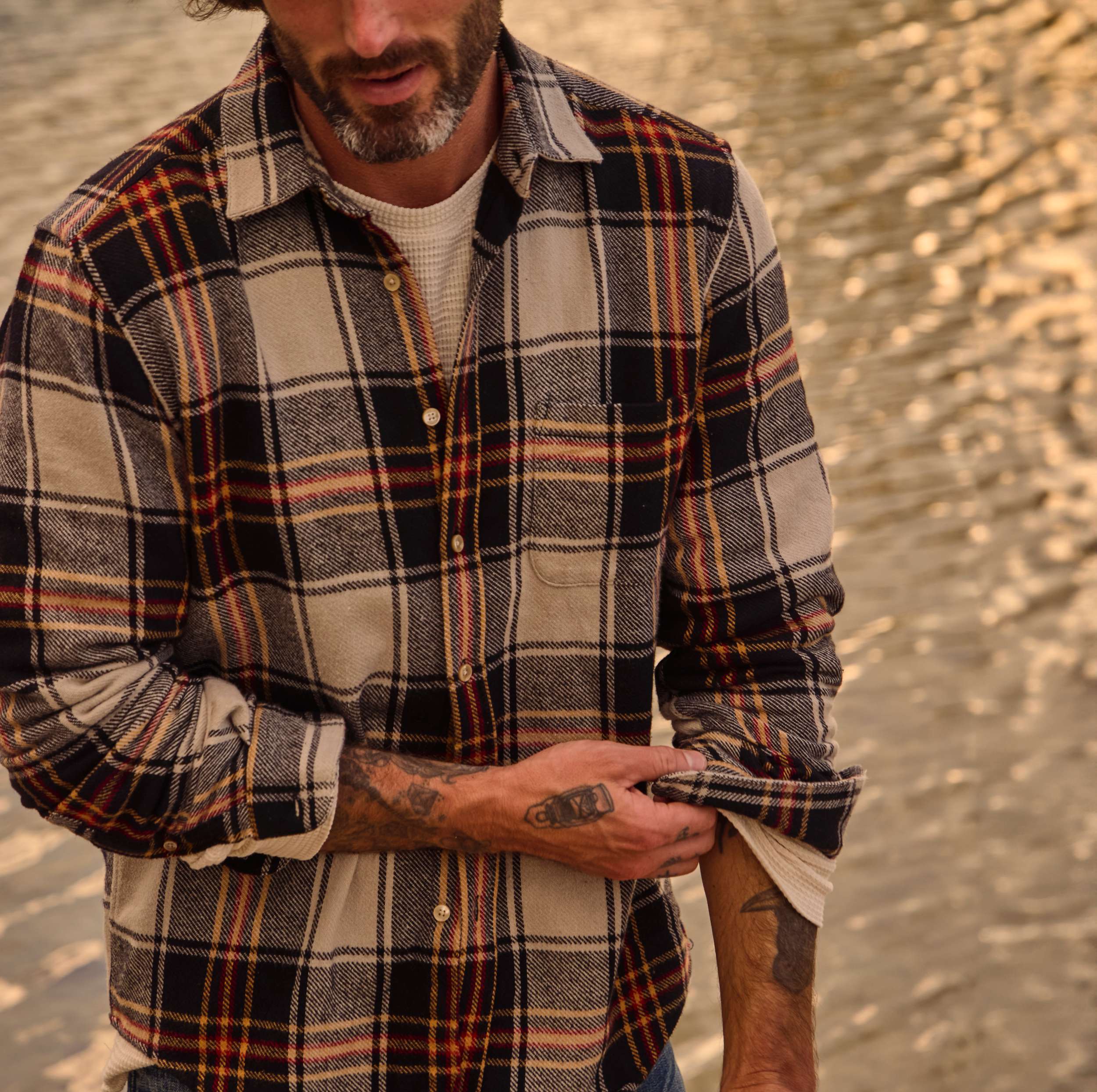 
                          Arc Shirt - Off White - Portuguese Flannel - STAG Provisions - Tops - L/S Woven - Plaid
                        