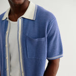 Pointelle Belle Shirt - Blue/Ecru - Wax London - STAG Provisions - Tops - S/S Knit