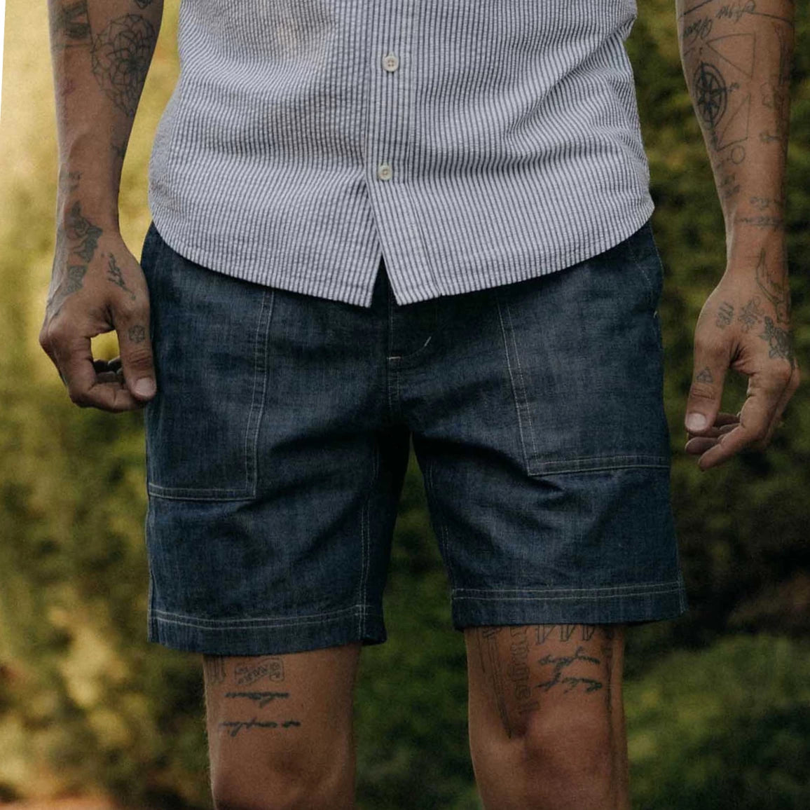 7" Breakwater Short - Washed Indigo Chambray - Taylor Stitch - STAG Provisions - Shorts - Lounge