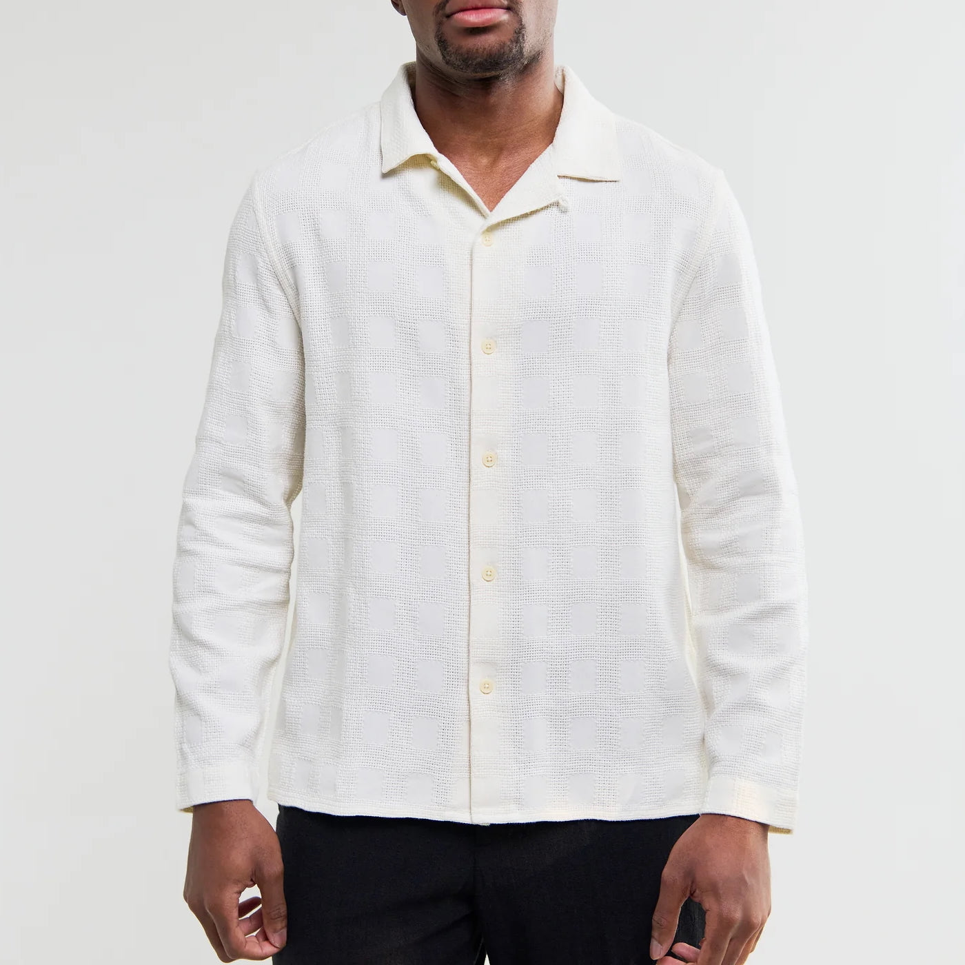 
                          Corey Dobby Shirt - Off White - Wax London - STAG Provisions - Tops - L/S Woven - Solid
                        