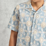 Corded Lace Didcot Shirt - Pale Blue - Wax London - STAG Provisions - Tops - S/S Woven - Other Pattern