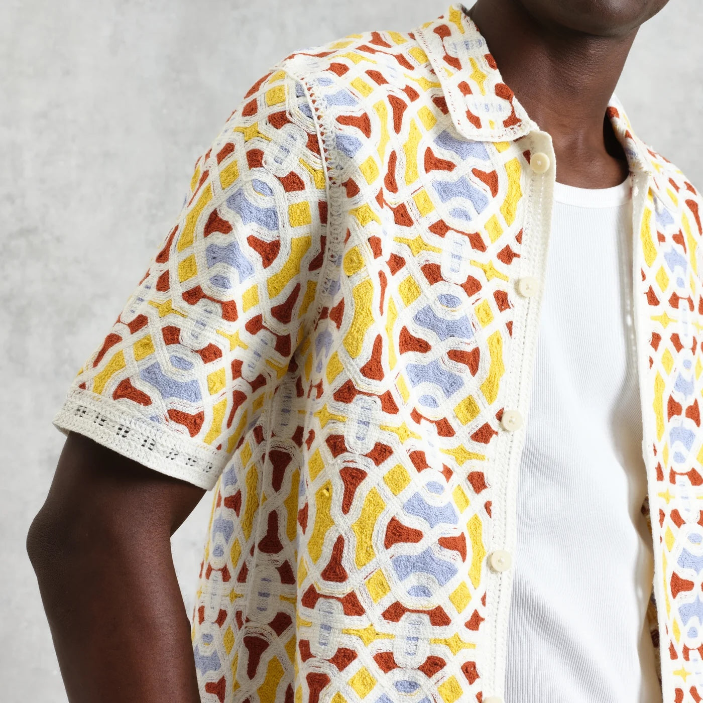
                          Dorset Crochet Shirt - Ecru - Wax London - STAG Provisions - Tops - S/S Knit
                        