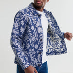 Iggy Jacket - Floral Jacquard Navy - Wax London - STAG Provisions - Outerwear - Coat / Jacket