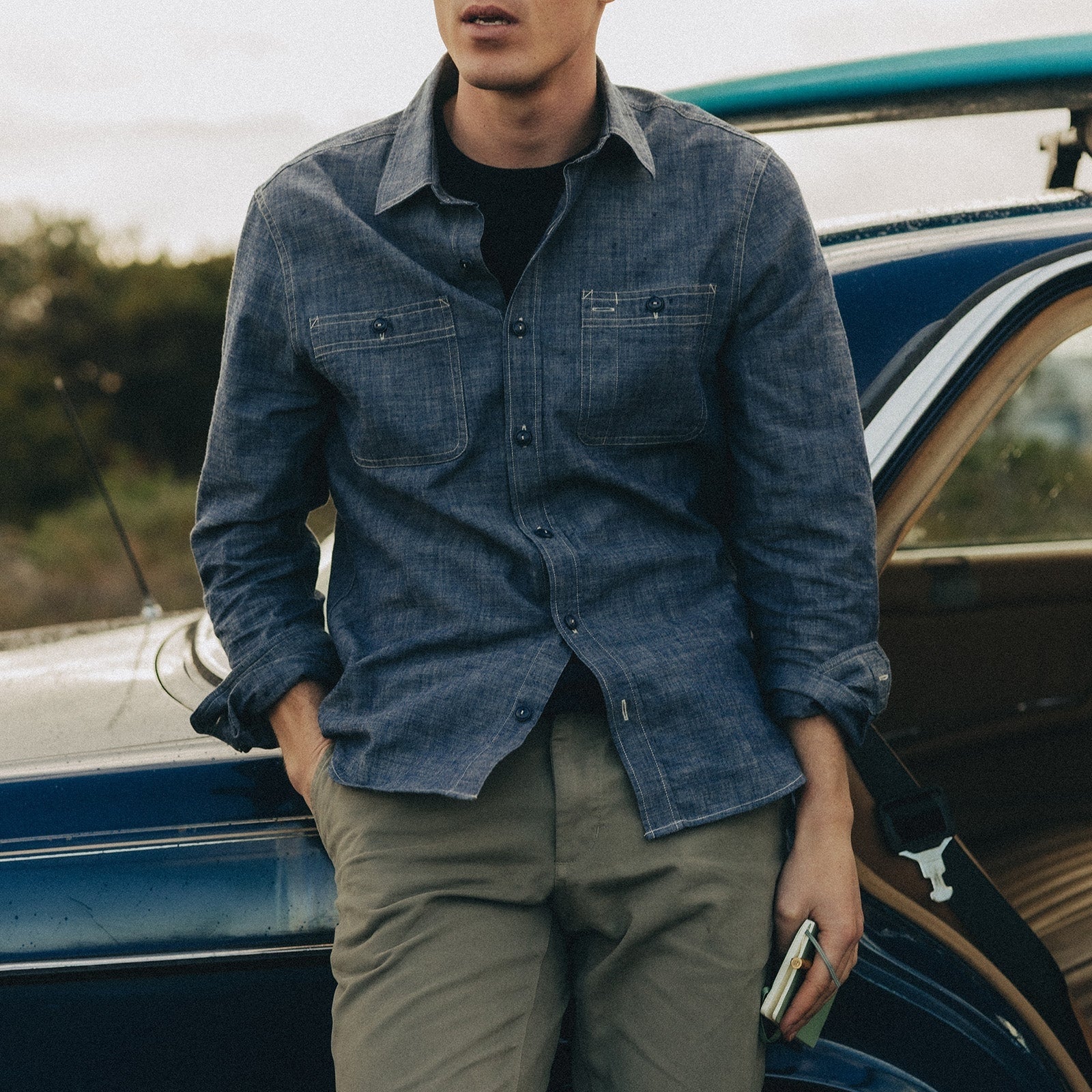 
                          Foundry Shirt - Indigo Chambray - Taylor Stitch - STAG Provisions - Tops - L/S Woven - Solid
                        