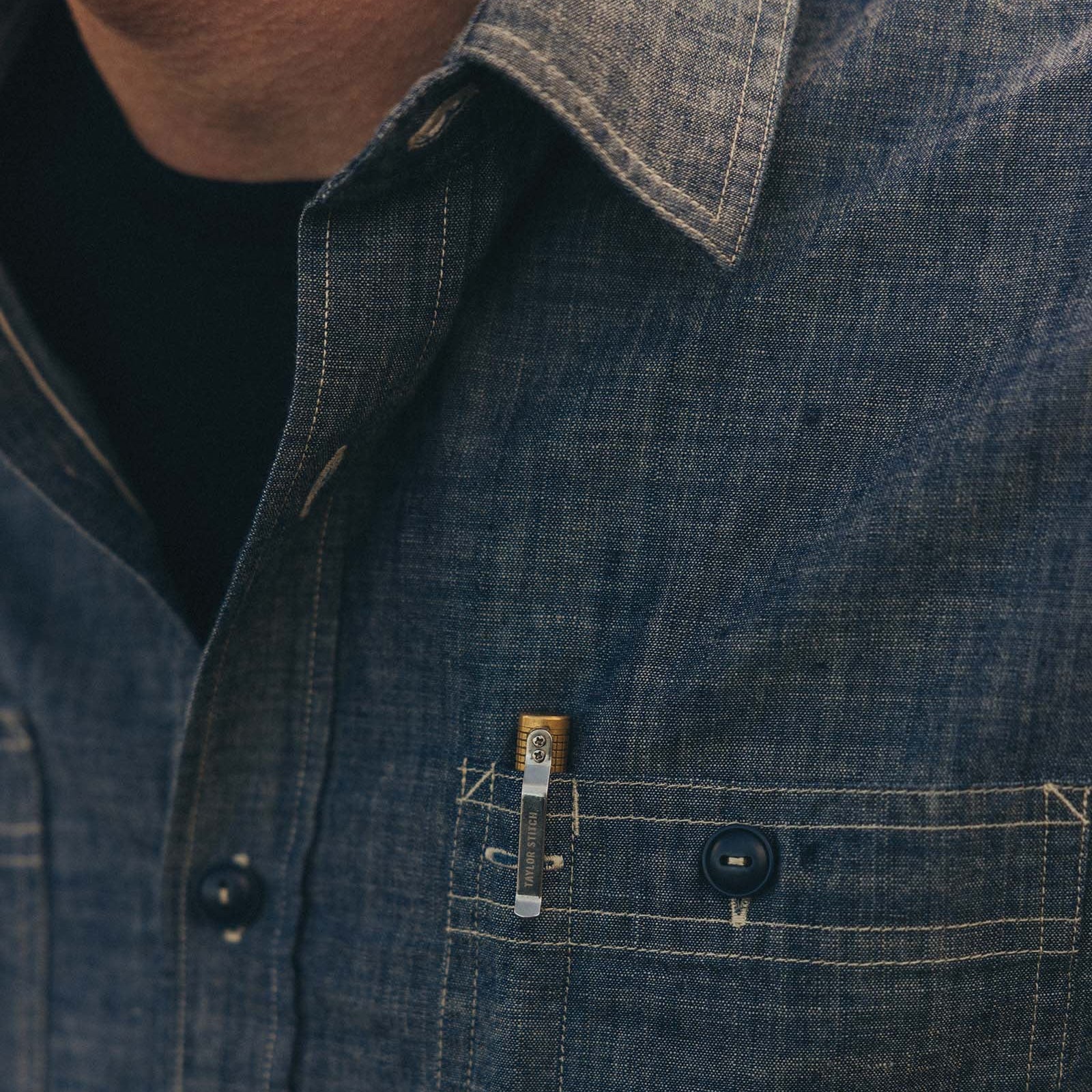 Foundry Shirt - Indigo Chambray - Taylor Stitch - STAG Provisions - Tops - L/S Woven - Solid