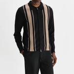 Lennox Polo - Milano Stripe Black - Wax London - STAG Provisions - Tops - Sweater