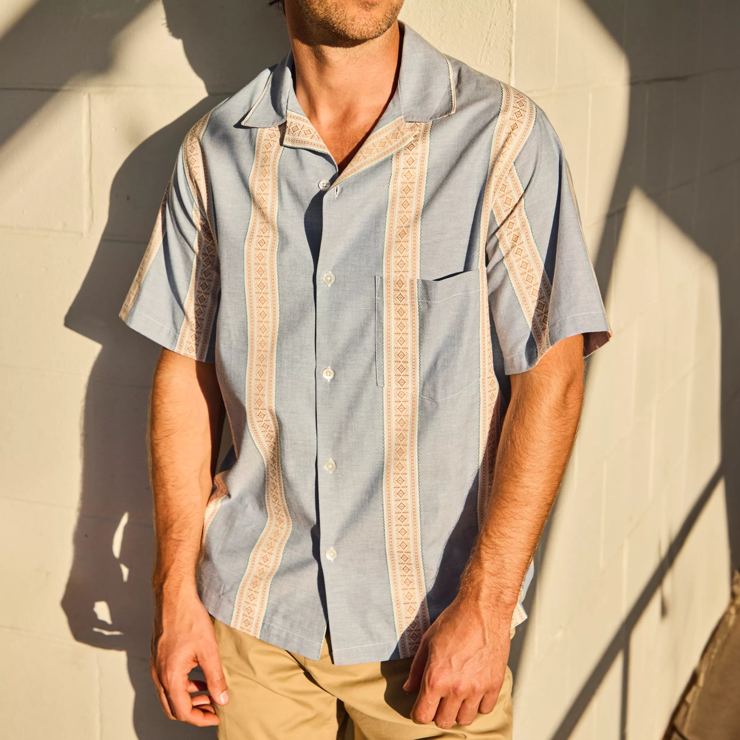 
                          Melissa Camp Shirt - Blue - Portuguese Flannel - STAG Provisions - Tops - S/S Woven - Stripe
                        