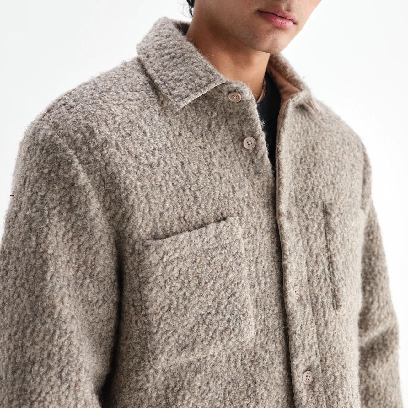 
                          Mount Overshirt - Bobble Wool/Natural - Wax London - STAG Provisions - Outerwear - Shirt Jacket
                        