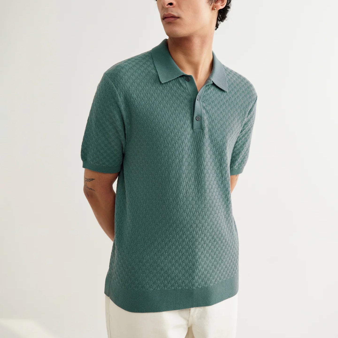 
                          Naples Polo - Sea Green - Wax London - STAG Provisions - Tops - S/S Knit
                        