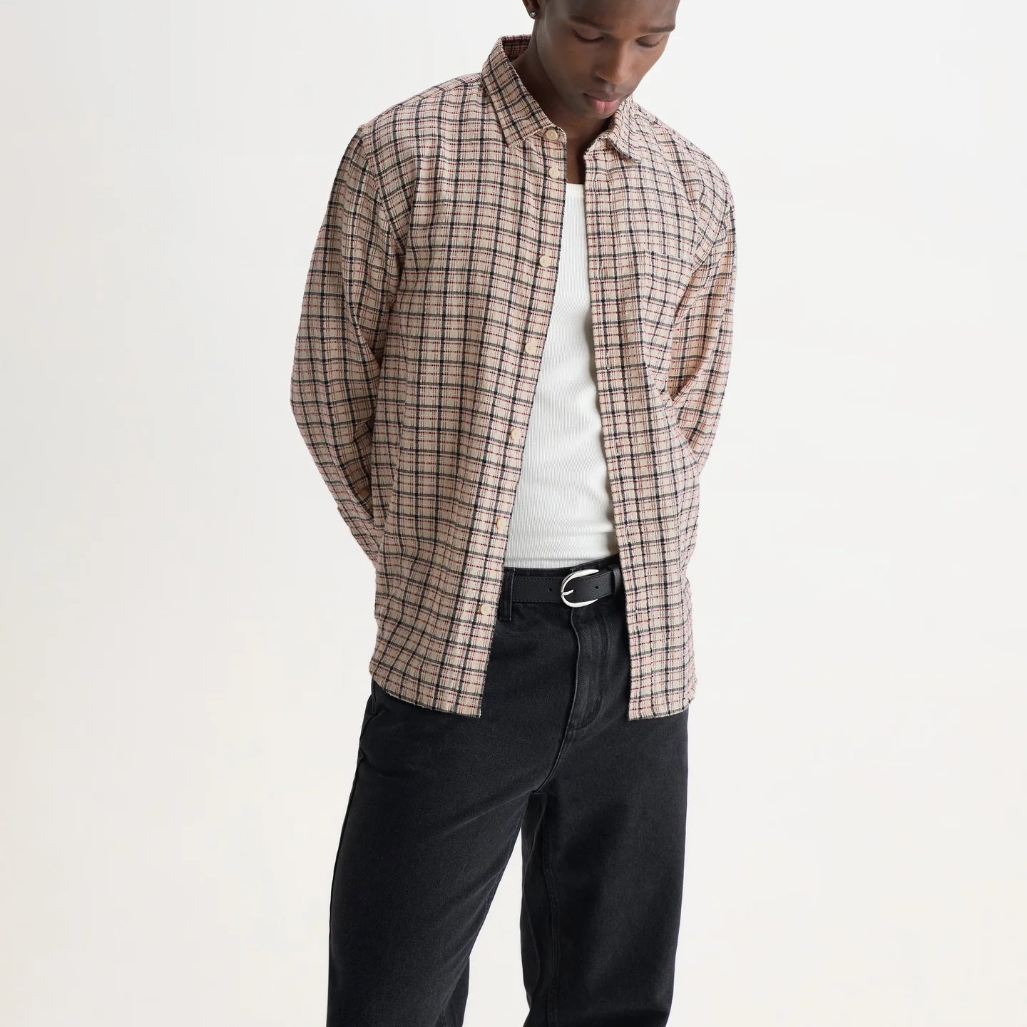 Shelly Shirt - Dobby Check Ecru/Red - Wax London - STAG Provisions - Tops - L/S Woven - Plaid