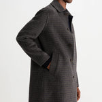 Stan Coat - Double Face Check Navy/Brown - Wax London - STAG Provisions - Outerwear - Coat / Jacket