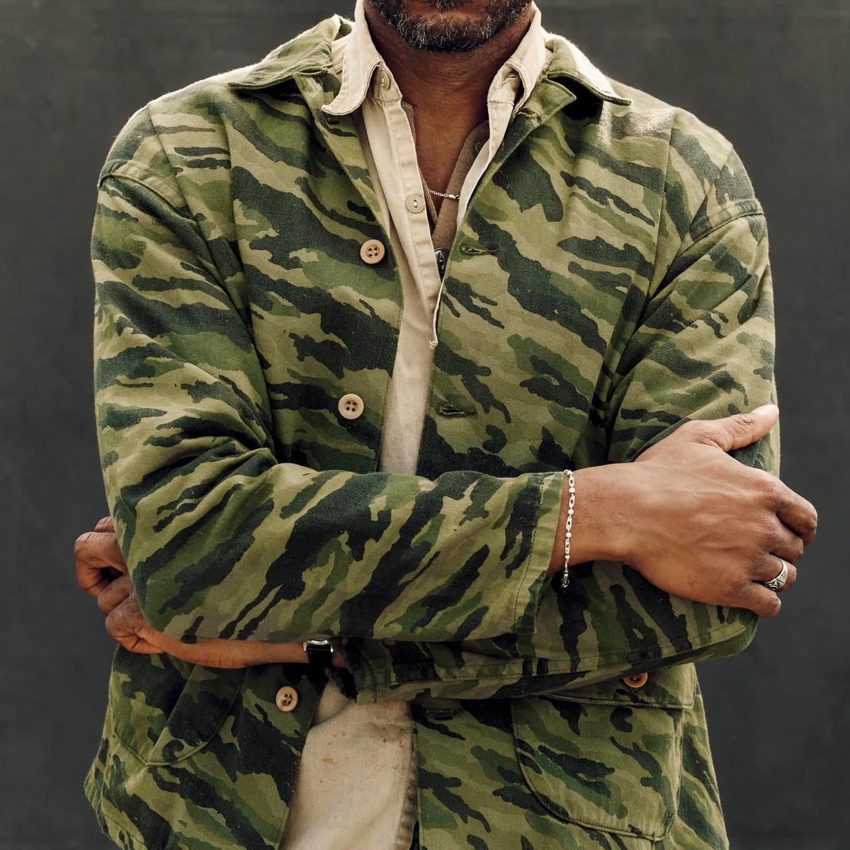 
                          Fatigue Jacket - Camo Brushstroke - Imogene + Willie - STAG Provisions - Outerwear - Shirt Jacket
                        