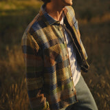 Whiting Overshirt - Pike Check Khaki Multi - Wax London - STAG Provisions - Tops - L/S Woven - Plaid