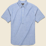 Pullover Short Sleeve Chambray Shirt - Blue - BEAMS+ - STAG Provisions - Tops - S/S Woven - Solid