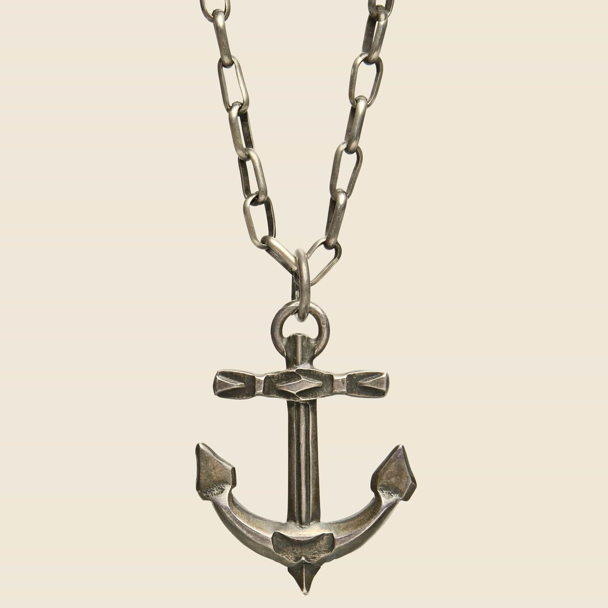 Stamped Anchor Pendant - Sterling Silver - Smith Bros. Trading Co. - STAG Provisions - Accessories - Misc. Jewelry
