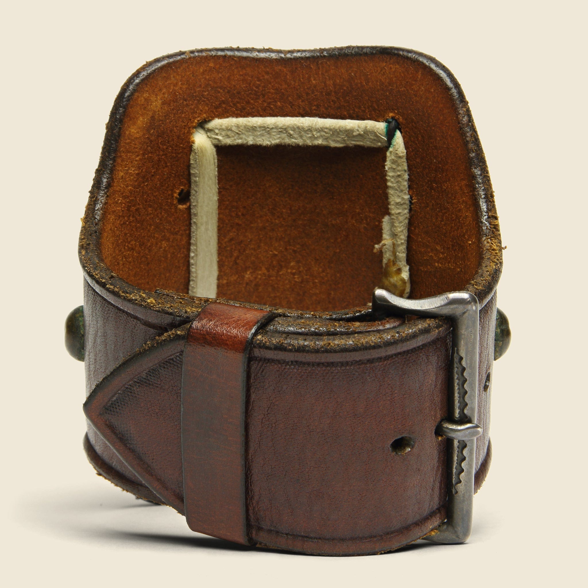 
                          Stamped Concho Flower Leather Ketoh - Sterling/Turquoise/Leather - Smith Bros. Trading Co. - STAG Provisions - Accessories - Cuffs
                        