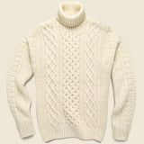 Fisherman Cable Turtleneck - Ivory - Alex Mill - STAG Provisions - Tops - Sweater