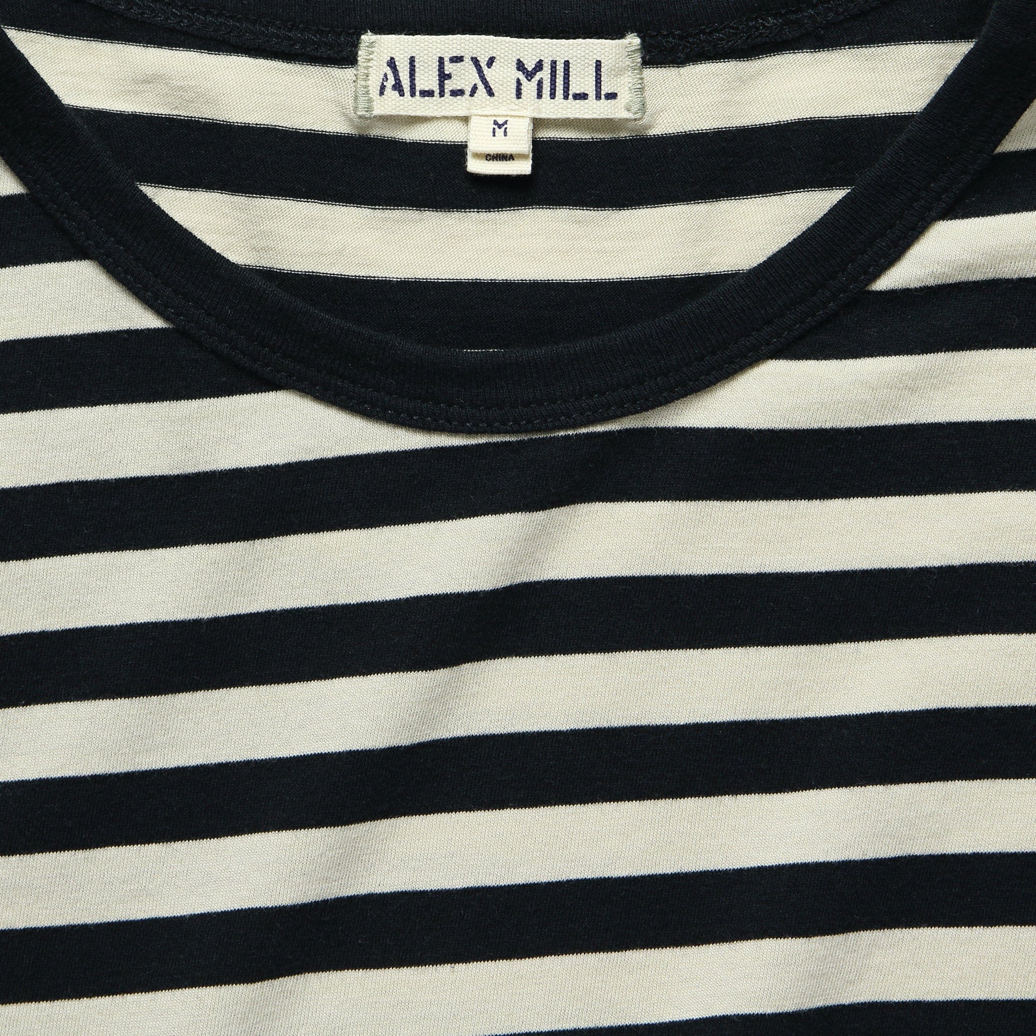 
                          Striped Crew Tee - Anthricite/Bone - Alex Mill - STAG Provisions - Tops - S/S Tee
                        