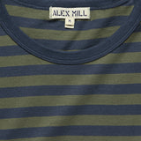 Striped Crew Tee - Asphalt/Army Olive - Alex Mill - STAG Provisions - Tops - S/S Tee